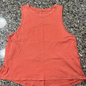 Athletic Orange Mineral Wash Top sz S